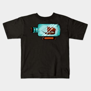 Sailboat in a bottle Kids T-Shirt